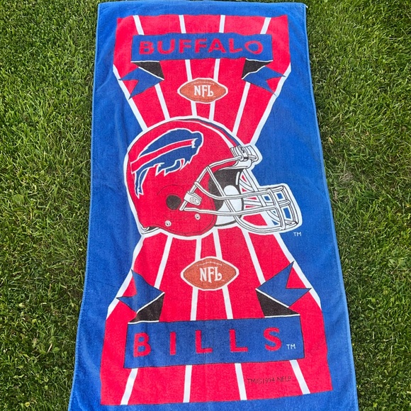 1994 Vintage NFL Buffalo Bills Abstract Helmet Summer Beach Towel - Picture 2 of 2